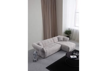 Azzo 4-seters Sofa med Divan - Lysegrå - Møbler - Sofaer - Sofaer med sjeselong - 4 seters sofa med divan