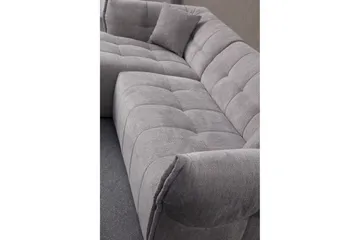 Azzo 4-seters Sofa med Divan - Lysegrå - Møbler - Sofaer - Sofaer med sjeselong - 4 seters sofa med divan