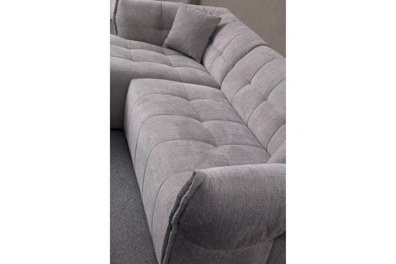 Azzo 4-seters Sofa med Divan - Lysegrå - Møbler - Sofaer - Sofaer med sjeselong - 4 seters sofa med divan