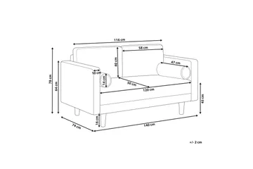 Babur Sofa 2-seter - Taupe/Mørkt tre - Møbler - Sofaer - 2 seter sofa