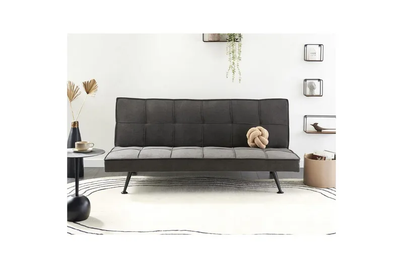 Bäddsoffa Beliani Hasle Blå, Svart Grey||Black - Møbler - Sofaer - Sovesofaer - Futon - Futon sofa