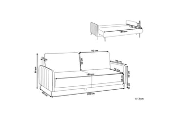 Bäddsoffa Beliani Heming Brun, Svart White - Hvit - Møbler - Sofaer - 2 seter sofa