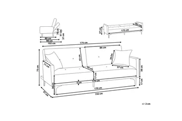Bäddsoffa Beliani Lucan Beige, svart Beige - Beige - Møbler - Sofaer - Sofagrupper