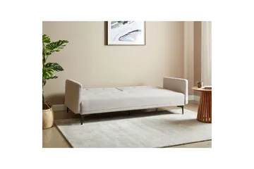 Bäddsoffa Beliani Lucan Beige, svart Beige - Beige - Møbler - Sofaer - Sofagrupper