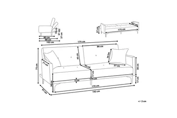 Bäddsoffa Beliani Lucan Beige, svart White||Black - Møbler - Sofaer - Sofagrupper