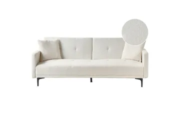 Bäddsoffa Beliani Lucan Beige, svart White||Black - Møbler - Sofaer - Sofagrupper