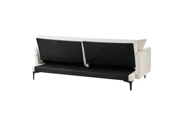 Bäddsoffa Beliani Lucan Beige, svart White||Black - Møbler - Sofaer - Sofagrupper