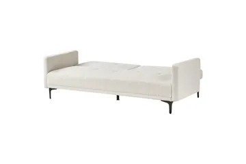 Bäddsoffa Beliani Lucan Beige, svart White||Black - Møbler - Sofaer - Sofagrupper