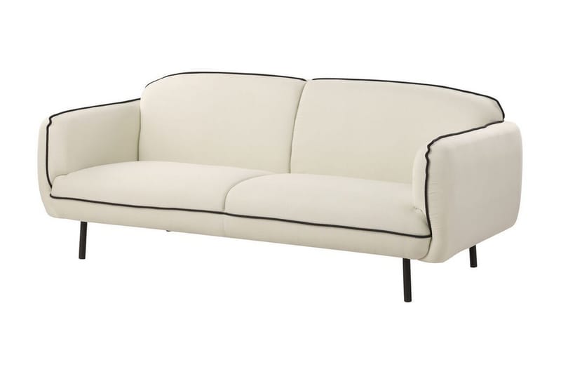 Balint 3-seter Dyp Buet Sofa 198 cm i Stoff med Kantbånd - Beinhvit - Møbler - Sofaer - 3 seter sofa