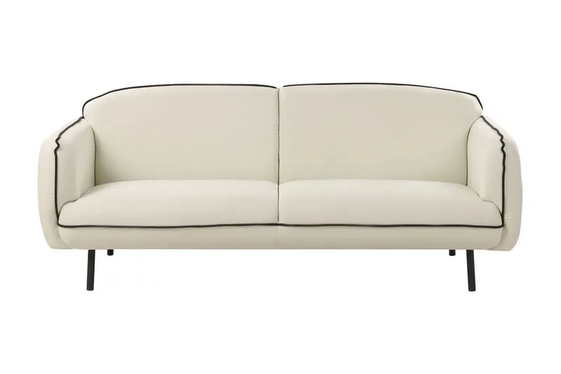Balint 3-seter Dyp Buet Sofa 198 cm i Stoff med Kantbånd - Beinhvit - Møbler - Sofaer - 3 seter sofa