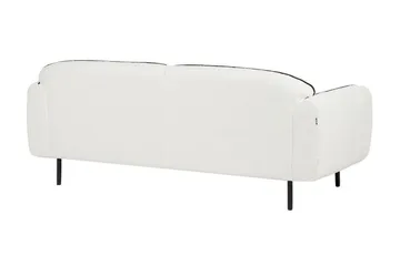 Balint 3-seter Dyp Buet Sofa i Bouclé med Paspoal - Hvit|Svart - Møbler - Sofaer - 3 seter sofa