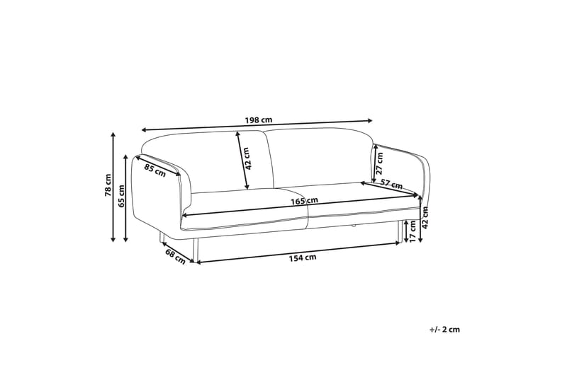 Balint 3-seter Dyp Buet Sofa i Bouclé med Paspoal - Hvit|Svart - Møbler - Sofaer - 3 seter sofa