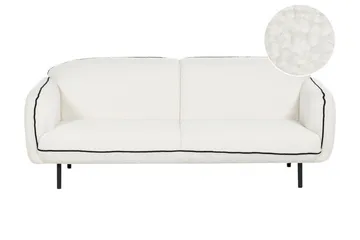 Balint 3-seter Dyp Buet Sofa i Bouclé med Paspoal - Hvit|Svart - Møbler - Sofaer - 3 seter sofa