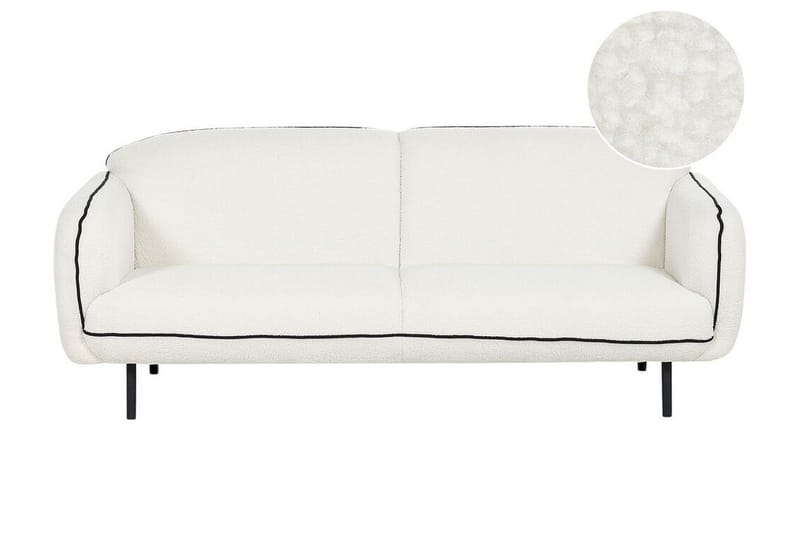 Balint 3-seter Dyp Buet Sofa i Bouclé med Paspoal - Hvit|Svart - Møbler - Sofaer - 3 seter sofa