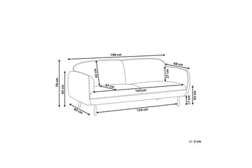 Balint 3-seter Dyp Buet Sofa i Stoff med Paspoal - Grå - Møbler - Sofaer - 3 seter sofa