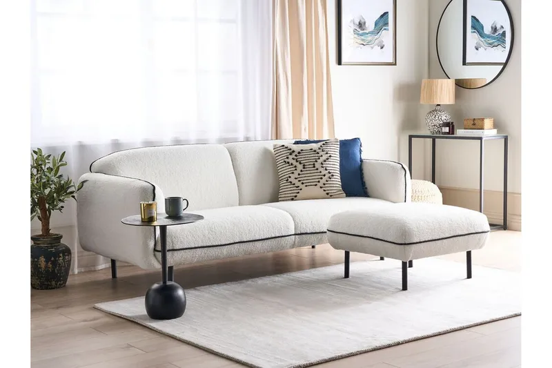 Balint Sofa 3-seter - Hvit/Svart - Møbler - Sofaer - 3 seter sofa