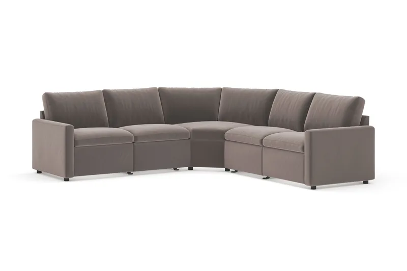 Barsele Hjørnesofa med Elektrisk Recliner 5-seter, Brun