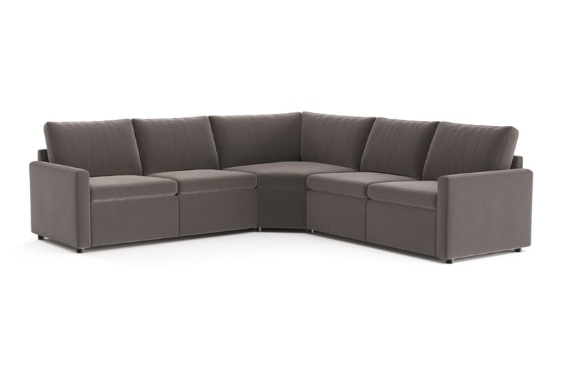 Barsele Hjørnesofa med Recliner 5-seter, Brun