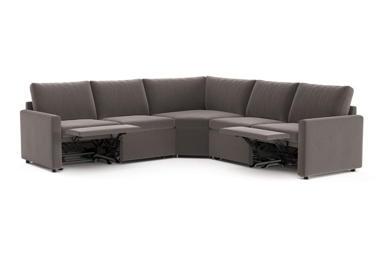Barsele Hjørnesofa med Recliner 5-seter - Brun - Møbler - Sofaer - Reclinersofaer