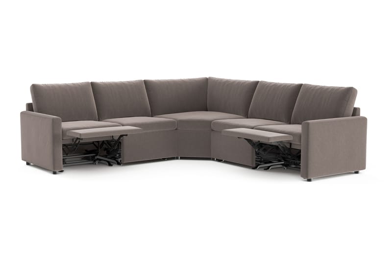 Barsele Hjørnesofa med Recliner 5-seter - Brun - Møbler - Sofaer - Reclinersofaer