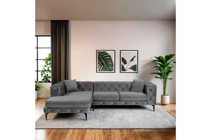 Beachport 3-seters Sofa med Venstre Sjeselong - Antrasitt - Møbler - Sofaer - Sofaer med sjeselong - 3 seters sofa med divan