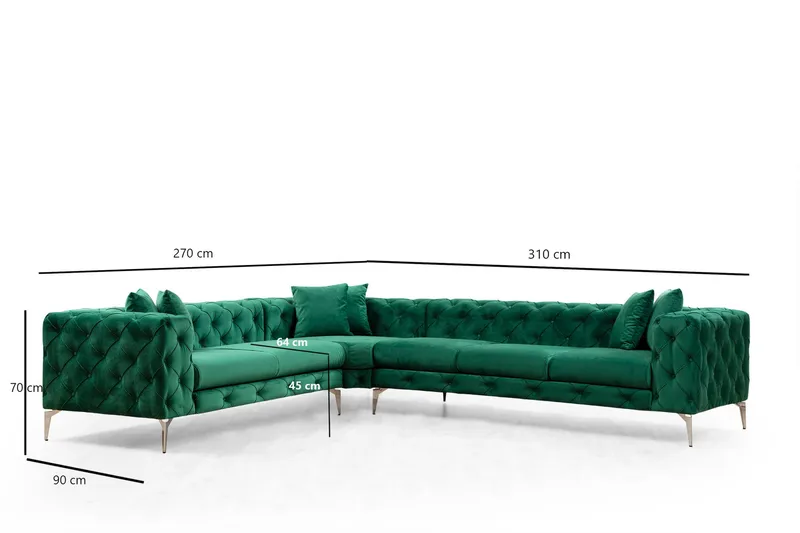 Beachport Hjørnesofa 6-seters - Grønn - Møbler - Sofaer - Hjørnesofaer