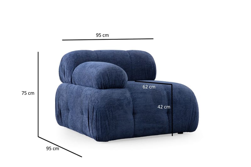 Belgin Sofa 2-seter - Blå - Møbler - Sofaer - Modulsofaer - Komplett modulsofa