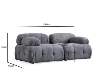 Belgin Sofa 2-seter - Grå - Møbler - Sofaer - 2 seter sofa