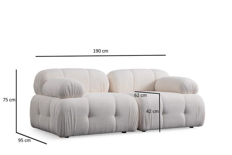 Belgin Sofa 2-seter - Hvit - Møbler - Sofaer - 2 seter sofa