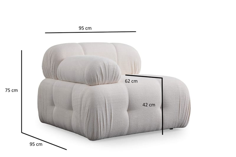 Belgin Sofa 2-seter - Hvit - Møbler - Sofaer - Modulsofaer - Komplett modulsofa