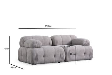 Belgin Sofa 2-seter - Lys grå - Møbler - Sofaer - 2 seter sofa