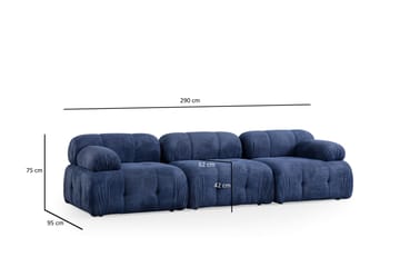 Belgin Sofa 3-seter - Blå - Møbler - Sofaer - Modulsofaer - Komplett modulsofa