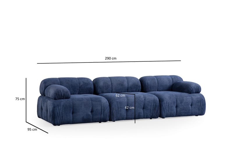 Belgin Sofa 3-seter - Blå - Møbler - Sofaer - 3 seter sofa