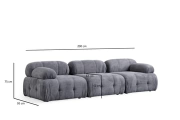 Belgin Sofa 3-seter - Grå - Møbler - Sofaer - 3 seter sofa