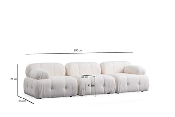 Belgin Sofa 3-seter - Hvit - Møbler - Sofaer - 3 seter sofa