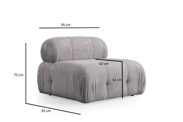 Belgin Sofa 3-seter - Lys grå - Møbler - Sofaer - Modulsofaer - Komplett modulsofa
