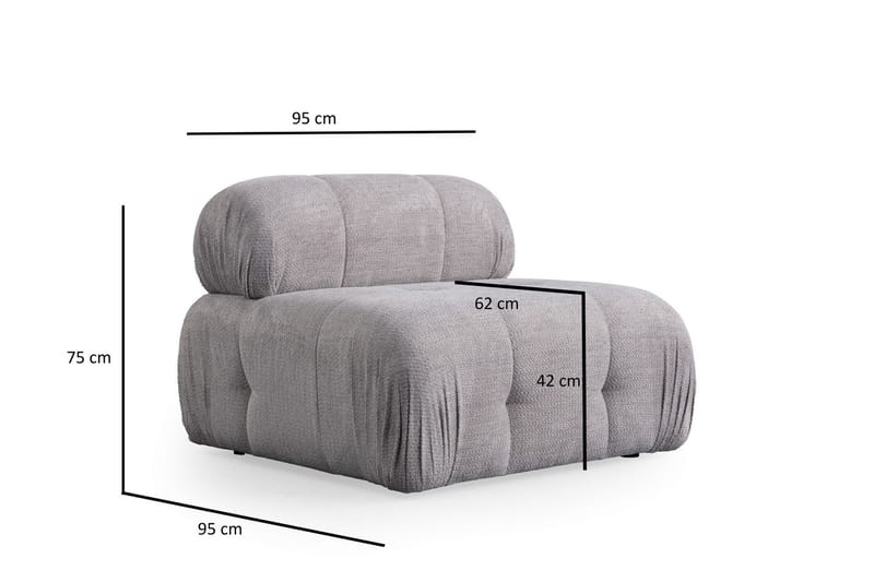 Belgin Sofa 3-seter - Lys grå - Møbler - Sofaer - 3 seter sofa