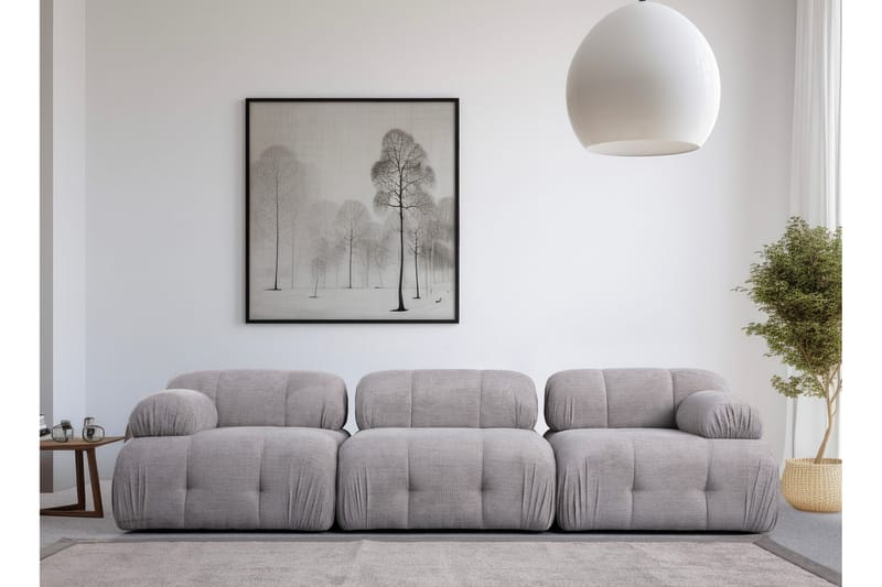 Belgin Sofa 3-seter - Lys grå - Møbler - Sofaer - 3 seter sofa