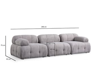 Belgin Sofa 3-seter - Lys grå - Møbler - Sofaer - 3 seter sofa