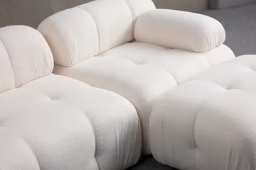 Belgin Sofa med Sjeselong 2-seter - Hvit - Møbler - Sofaer - Modulsofaer - Komplett modulsofa