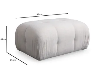 Belgin Sofa med Sjeselong 2-seter - Hvit - Møbler - Sofaer - Modulsofaer - Komplett modulsofa