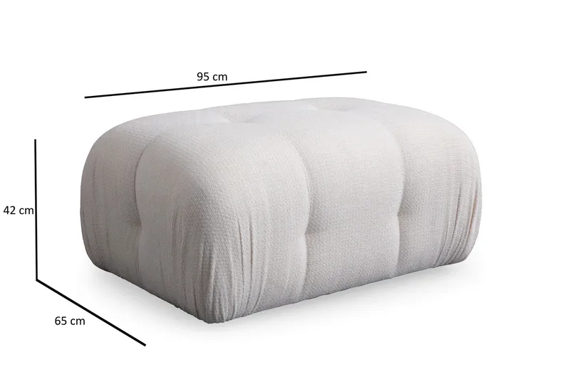 Belgin Sofa med Sjeselong 2-seter - Hvit - Møbler - Sofaer - Modulsofaer - Komplett modulsofa