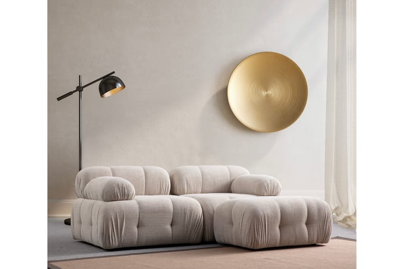 Belgin Sofa med Sjeselong 2-seter - Krem - Møbler - Sofaer - Sofaer med sjeselong - 2 seters sofa med divan