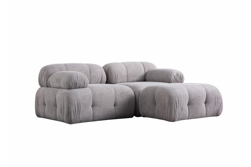 Belgin Sofa med Sjeselong 2-seter - Lys grå - Møbler - Sofaer - Modulsofaer - Komplett modulsofa