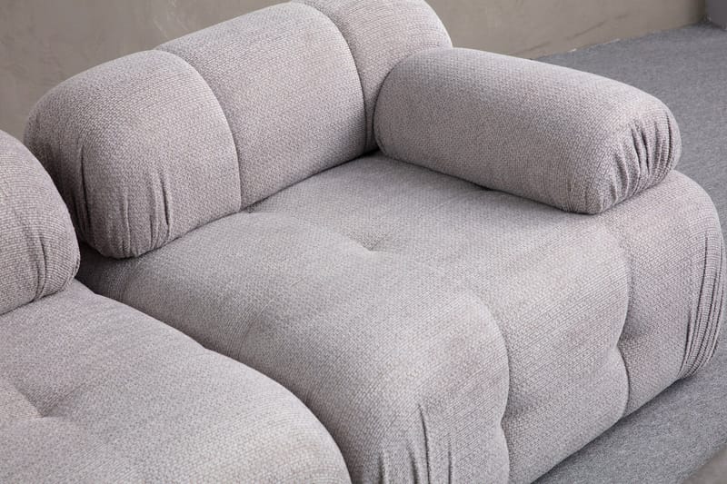 Belgin Sofa med Sjeselong 2-seter - Lys grå - Møbler - Sofaer - Modulsofaer - Komplett modulsofa