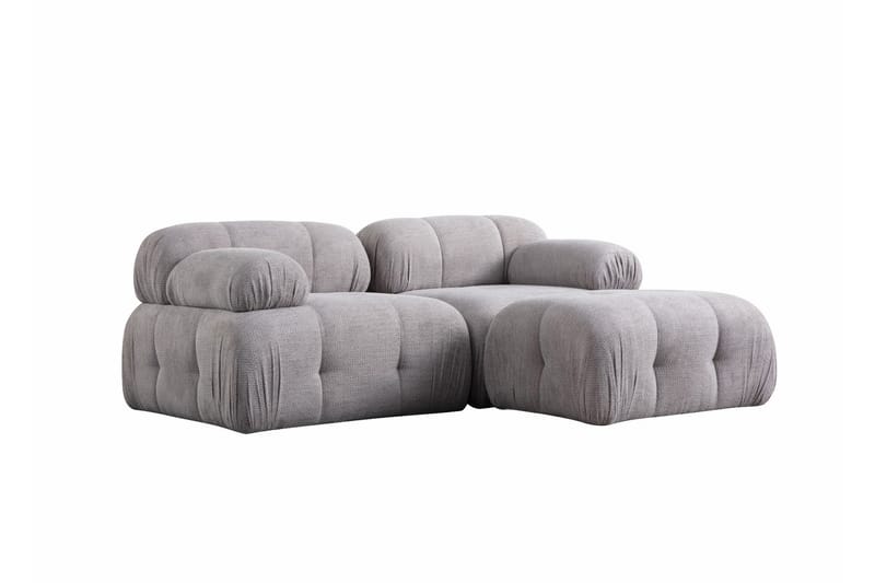 Belgin Sofa med Sjeselong 2-seter - Lys grå - Møbler - Sofaer - Sofaer med sjeselong - 2 seters sofa med divan