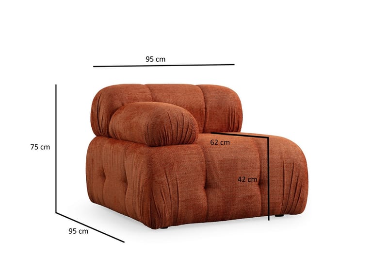 Belgin Sofa med Sjeselong 2-seter - Oransje - Møbler - Sofaer - Sofaer med sjeselong - 2 seters sofa med divan