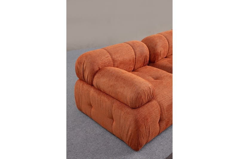 Belgin Sofa med Sjeselong 2-seter - Oransje - Møbler - Sofaer - Modulsofaer - Komplett modulsofa