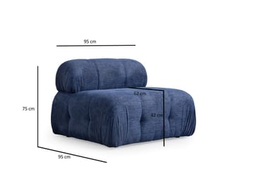 Belgin Sofa med Sjeselong 3-seter - Blå - Møbler - Sofaer - Sofaer med sjeselong - 3 seters sofa med divan