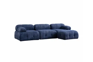 Belgin Sofa med Sjeselong 3-seter - Blå - Møbler - Sofaer - Modulsofaer - Komplett modulsofa